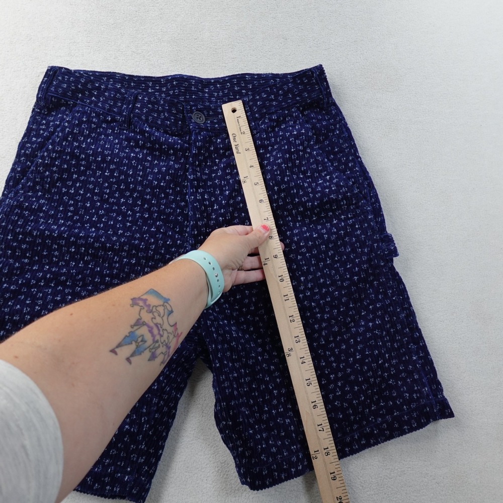 Emotionally Unavailable Shorts Mens S Navy Floral Corduroy Made Japan Carpenter - Picture 9 of 11
